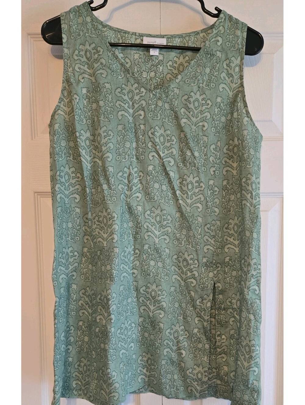 Pure Jill Elements Sleeveless V Neck Tunic Top Sz S 100% Linen